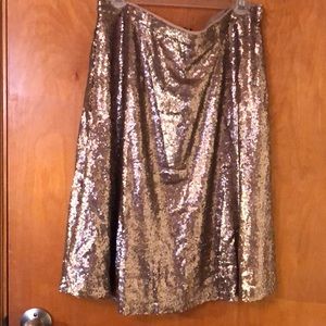 Gold sequined skirt